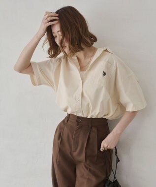 WEGO USPOLOハーフスリーブシャツ ホワイトアイボリー