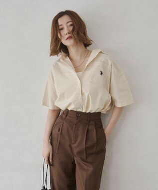 WEGO USPOLOハーフスリーブシャツ ホワイトアイボリー