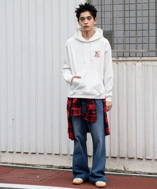 WEGO リラックスフィットTHEBOYグラフィックパーカー ホワイト