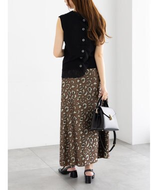 Te chichi シフォンフリルニットベスト ブラック