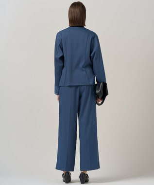 ICB L 【裏起毛】 ウォームサテン カーディガンブラウス ブルーグレー系