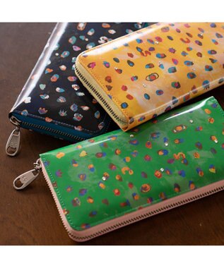 tsumori chisato CARRY カラフルレオパード ラウンドファスナー長財布 イエロー