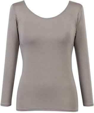 Wing カップ付きインナー あったか素材 ブラトップ ラク きれいなバストシルエット 【シンクロブラトップ  保温タイプ】 8分袖 長袖 秋 冬 ET1864 ウイング／ワコール ブラウン