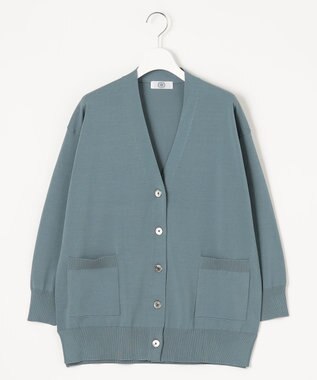 J.PRESS LADIES 【洗える】 Co/Peライト Vネック ロング カーディガン スモーキーグリーン系