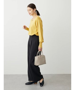 Green Parks アルガンオイル配合　Ｖネックプルオーバー Yellow