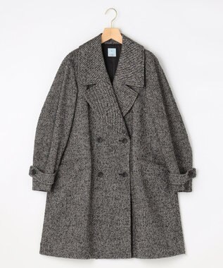 組曲 L ループツイードチェスター コート ブラック系7