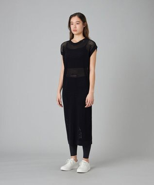 Chacott Chacott BALANCE【ノーソイングニット】メッシュニットワンピース ブラック