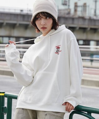 WEGO リラックスフィットTHEBOYグラフィックパーカー ホワイト