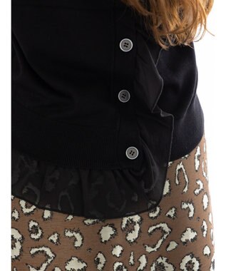 Te chichi シフォンフリルニットベスト ブラック