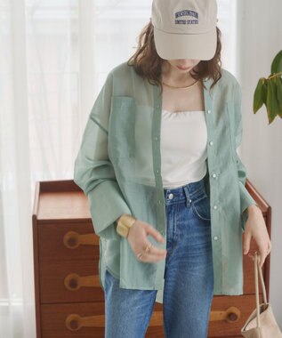 WEGO 【ANGIE VINTAGE】シアーシャツ グリーン