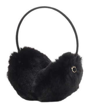 MOONBAT 【FUDGE11月号掲載】PAUL & JOE ACCESSOIRES ネコチャーム付フェイクファーイヤマフ（細アーム） ブラック