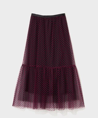 GRACE CONTINENTAL フロッキーチュールスカート ブラック