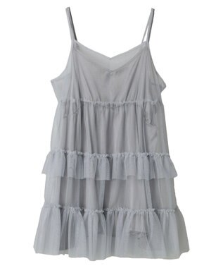earth music&ecology チュールミニキャミワンピース Gray