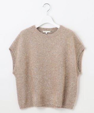 自由区 L 【洗える】フェザーラメ ベスト モカ