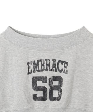 WEGO オフショルショートスウェット 杢グレー