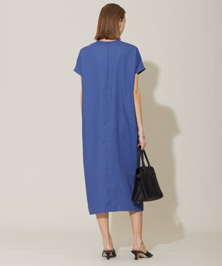 ICB 【接触冷感・UVケア・速乾・洗える】FluidBackSatin レイヤードデザインワンピース ブルーベリー系