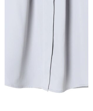 earth music&ecology ノーカラーフロントタックブラウス Light Gray