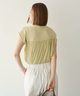YECCA VECCA <<接触冷感>>フレンチスリーブギャザーブラウス Yellow