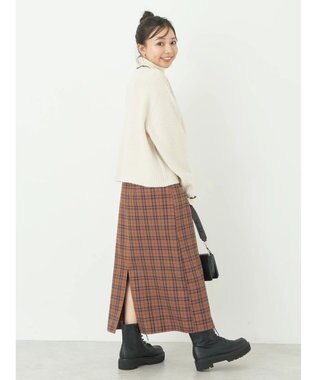 earth music&ecology スカラップニットカーディガン Ivory