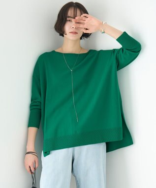 UNFILO マイビューティニット ボートネック グリーン