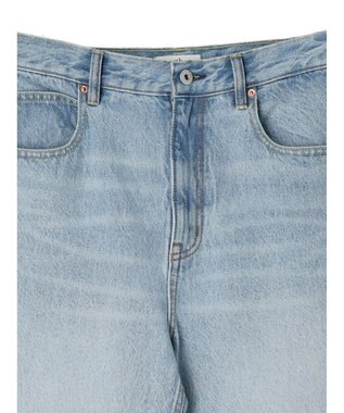 earth music&ecology ウ゛ィンテージ加工セルフカットワイドデニム Light Indigo