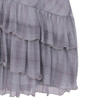 earth music&ecology フロントリボンチェックミニキャミワンピース Check Gray