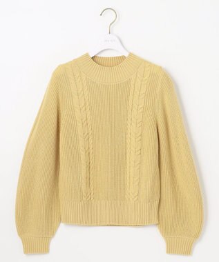 ANY SIS 【洗える】スフレケーブルパフスリーブ ニット ライトイエロー
