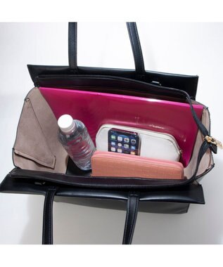 UNBILLION カシュカシュ cachecache / ベルトディテールサイドジップA4トート ブラック