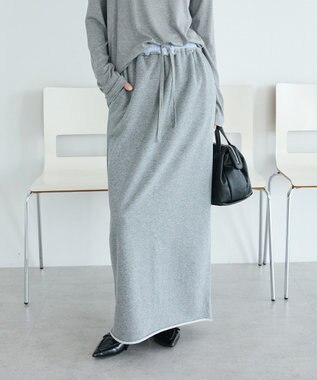 CRAFT STANDARD BOUTIQUE ダブルウェストカットソーロングスカート Gray Mixture
