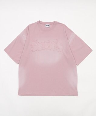 WEGO 【ユニセックス着用ITEM】ダメージアップリケグラフィックT（SS） ピンク