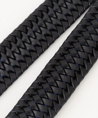 JOSEPH ABBOUD 【伸びる/日本製】ストレッチレザー ベルト ブラック系