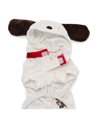 PET PARADISE スヌーピー なりきり ベロア ロンパース 【中型犬】 白~オフホワイト