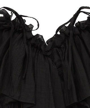 Green Parks マルチＷＡＹオフショルフリルブラウス Black