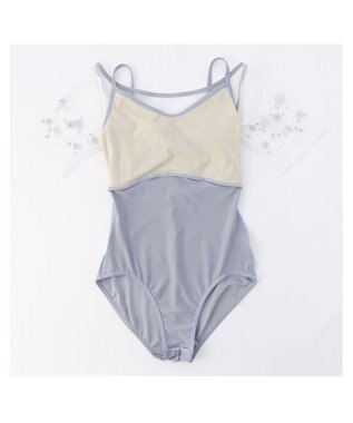 Chacott ハーフスリーブレオタード パールグレー