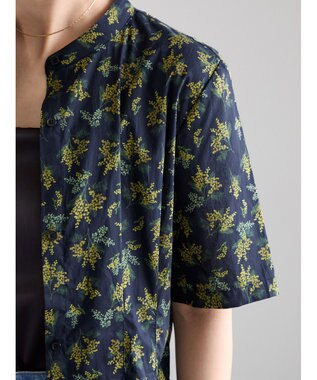 Te chichi 【LIBERTY FABRICS】ウエストタックワンピース ネイビー