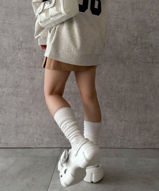 WEGO 【SMLサイズ展開】パーツ付き厚底ラバーサンダル ホワイト