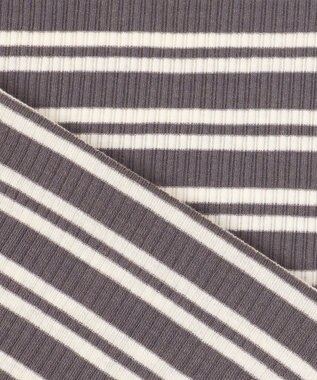 J.PRESS LADIES カシミヤシルクリブタートル ボーダー カットソー ホワイト系1