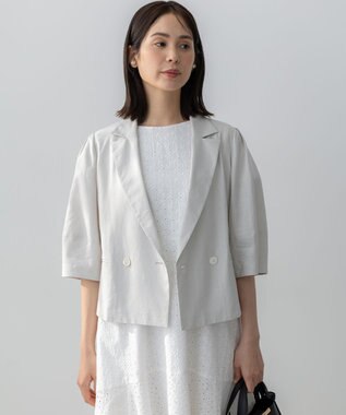 組曲 L リネンレーヨン ジャケット グレージュ系