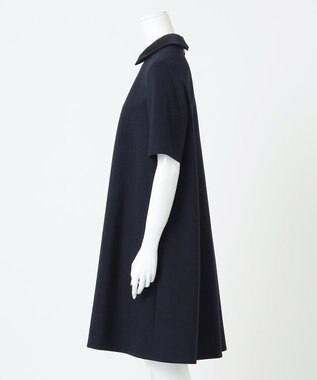 23区 S 【R(アール)】ダブルクロス 襟デザイン ワンピース ネイビー系