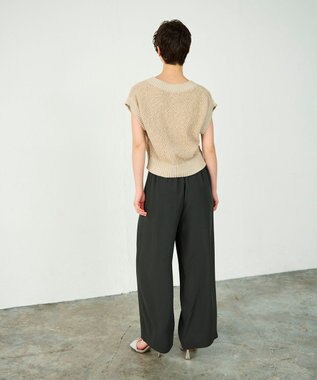 GRACE CONTINENTAL カノコショートニットトップ ベージュ