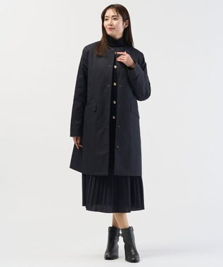 J.PRESS LADIES L ノルディス2wayジョーゼット プリーツ スカート ネイビー系