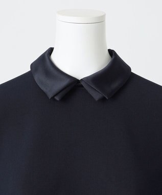 23区 S 【R(アール)】ダブルクロス 襟デザイン ワンピース ネイビー系