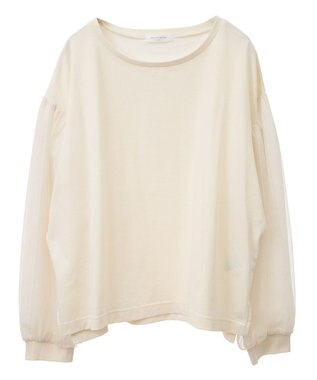 Green Parks 袖チュールドッキングプルオーバー Ecru
