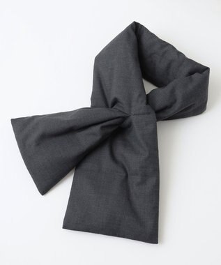 23区 S 【R(アール)】ウールダウン マフラー付きノーカラーコート グレー系