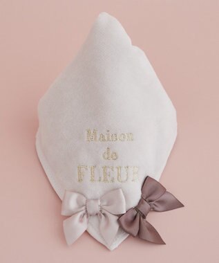 Maison de FLEUR バイカラーリボンタオルハンカチ