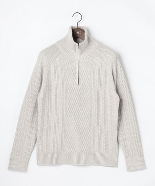 【柔らか】ラムコットンハイネックジップ セーター