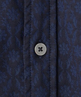 JOSEPH HOMME オーナメントジャガードストレッチ　レギュラーカラーシャツ ネイビー系