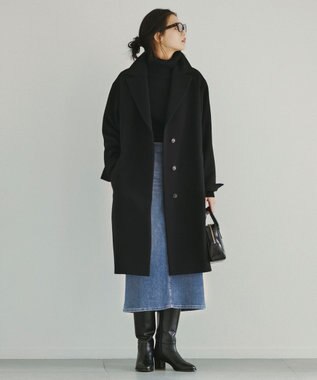 ICB L ミルドウール オフタートルプルオーバー ブラック系