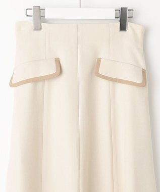 Feroux 【洗える】バイカラーフレア スカート アイボリー系