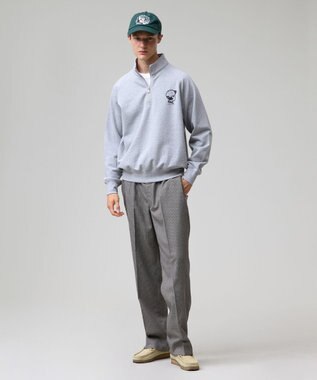 J.PRESS MEN 【AaronChang】【UNISEX】ワンポイントハーフジップ スウェットシャツ ライトグレー系
